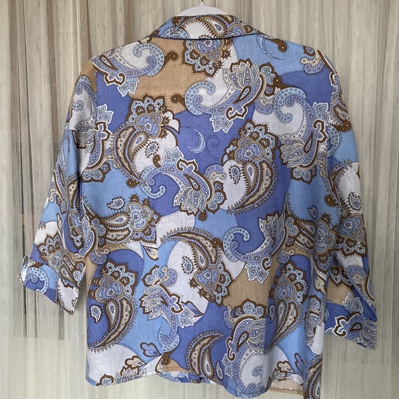 JM Collection 100% linen top - Picture 5 of 15